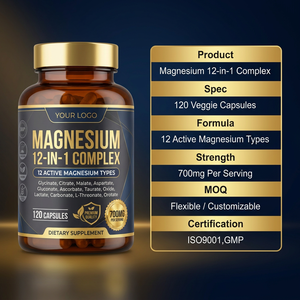 Suplemento <span class=keywords><strong>de</strong></span> <span class=keywords><strong>Magnesio</strong></span> Complexe <span class=keywords><strong>De</strong></span> Nutribrain OEM, Complejo <span class=keywords><strong>de</strong></span> <span class=keywords><strong>Magnesio</strong></span> 12 en 1, Suplemento Dietético para la Relajación Muscular y el Apoyo al Sueño - Product Image 3