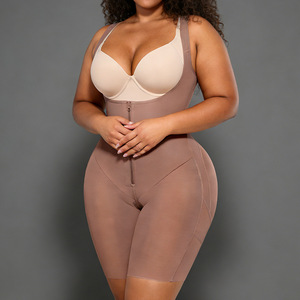 Body gainant amincissant en maille fine pour femme, avec compression abdominale, shorty, fermeture éclair, effet sculptant ferme - Product Image 4