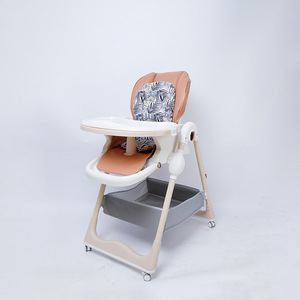 Chaise haute pliante pour bébé, chaise à manger réglable et convertible pour nourrisson, avec roulettes - Product Image 4