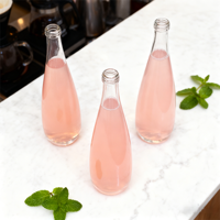 Bouteille en verre ovale transparente vide avec bouchon à vis, 330 ml, 500 ml, 750 ml, pour eau et boissons