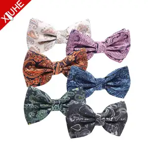 Горячая распродажа новейшая мода OEM галстук-бабочка фестиваль дешевые красные тканые галстуки-бабочки Пейсли пользовательский полиэстер мужской галстук-бабочка