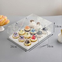 Boîte à cupcakes transparente en PVC recyclé avec poignée transparente pour l'emballage de nouilles et de jus