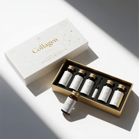 Boîtes rigides personnalisées haut de gamme pour emballages de peptides de collagène avec impression bronzée, fermeture magnétique et doublure en EVA pour coffrets cadeaux de produits pharmaceutiques