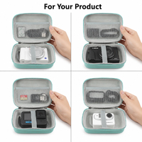 Custodia Rigida Portatile Antiurto per Fotocamera in EVA con Cinghia Elastica e Tasca a Rete, Verde Menta, Personalizzabile, Produzione di Fabbrica