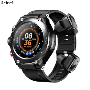 Montre connectée T92 TWS 2-en-<span class=keywords><strong>1</strong></span> avec écouteurs pour suivi du sommeil, température corporelle, moniteur de fréquence cardiaque, tension artérielle, réponse aux appels, commande tactile - Product Image 1