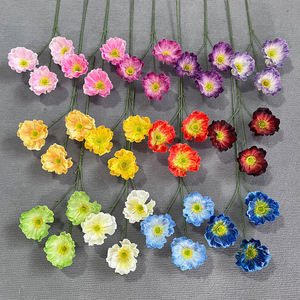 Fleurs de pavot artificielles, bouquet en soie fait main, décoration de mariage, tissu plastique, décoration de la maison - Product Image 2