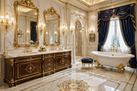Service professionnel de conception 3D de toute la maison, solution personnalisée pour une maison de luxe, pour une villa royale française