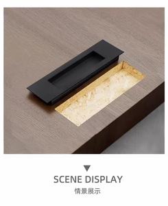 Recessed Cabinet Handle Sliding <strong>Door</strong> Stainless Steel Concealed Pull Durable Drawer <strong>Knobs</strong> for Kitchen - Product Image 2