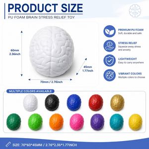 Custom Promotional <b>Gift</b> Healthcare Corporate Giveaways PU Foam Brain Stress Relief Toy Soft Slow Rebound Squeeze Brain Ball - Product Image 3