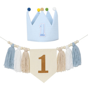 Set de Decoración para Fiesta de Primer Cumpleaños con Banderín de Borlas, Decoración para Fiesta de Primer Cumpleaños de Niño o Niña, Gorros de <span class=keywords><strong>Cono</strong></span>, Decoraciones para Fiesta de Cumpleaños - Product Image 3