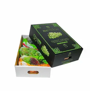 Venta al por mayor personalizada exquisita caja de tomate caja de cartón de frutas caja de embalaje de verduras