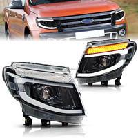 Phares LED pour Ford Ranger Raptor T6 2012-2015 avec feux de jour DRL et clignotants séquentiels – Amélioration des phares avant de pick-up – Pièces automobiles