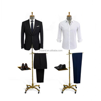 Mannequin Homme Noir en Bois Flexible avec Bras Articulés pour Costumes – Torse Ajustable Demi-Corps pour Présentation de Vêtements