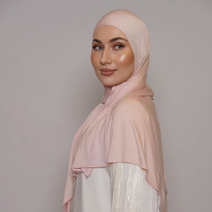 Hijab de Jersey sólido elegante de alta calidad, bufandas versátiles transpirables modernas ecológicas, hiyab musulmán para las cuatro estaciones, vida diaria - Product Image 1