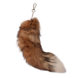 Portachiavi fatto a mano in pelle PVC in lega con coda in pelliccia sintetica alla moda morbido Pom borsa ciondolo per donna regalo per auto - Product Image 6