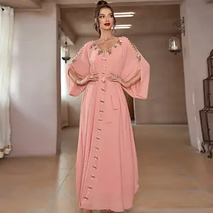 Dubai Abayas for Women 2022 Casual Muslim Clothing Bandage Kaftan Dress Large Size Islamic Open Front Abaya In Arab