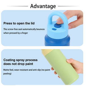 Gobelet isotherme en acier inoxydable personnalisé de 550 ml (18 oz), nouvelle bouteille d'eau thermique à double paroi isolée sous vide, ouverture et fermeture en un clic - Product Image 3