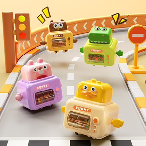 Coche de juguete de inercia con diseño de animales para niños, presiona la cabeza para moverse hacia adelante, divertido diseño de dibujos animados, coche de fricción de plástico para niños de 2 a 6 años - Product Image 3