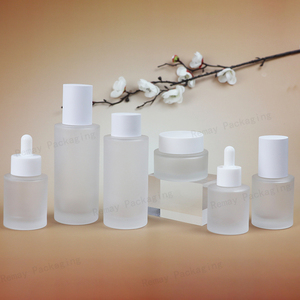 Ensemble d'emballages de soins de la peau de luxe personnalisés en usine en Chine, flacon de lotion vide givré et transparent, pot de crème, flacon de sérum - Product Image 2