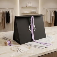 Nouveauté, boîte cadeau rigide pliable de luxe avec impression de logo personnalisé, pour cosmétiques, vêtements, foulards, emballage avec ruban