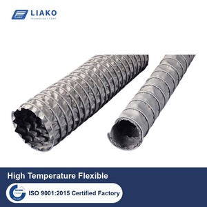 Ducto Flexible de Alta Temperatura LT-400, Recubierto de Fibra de Vidrio, Relación de Estiramiento 5:1, -60 a 400 °C, DI 50-1000 mm, Extracción de Aire - Product Image 1
