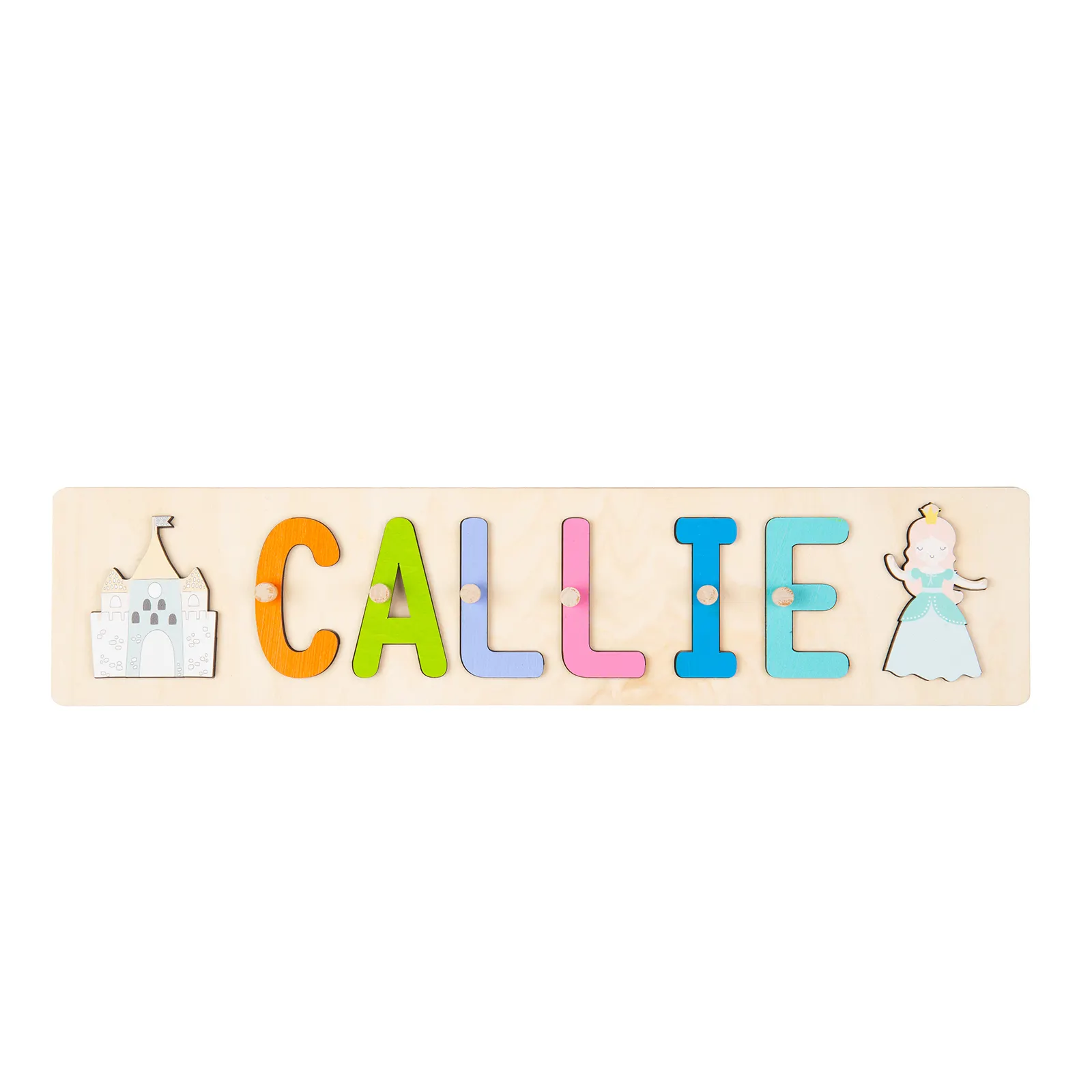 Personalized Name Wooden Castle Princess Woods Puzzle Newborn Girl Boy Baby Custom Name 3D Jigsaw Puzzles