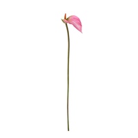 Anggrek Anthurium Modern Realistis Besar, Batang Panjang 73cm, Bunga Merah Lembut Buatan dari EVA, Dekoratif Ramah Lingkungan untuk Pernikahan dan Dekorasi Rumah