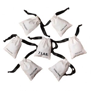 Wholesale Eco Muslin Cotton Gift Packaging Pouch Customized Logo and Size Organic Cotton <b>Drawstring</b> <b>Bag</b> - Product Image 1