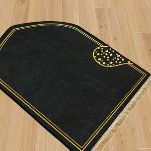 Alfombra Vintage de Oriente Medio con Estampado de Color Sólido, Estilo Étnico, Tapete Acolchado con Diseño de Diamantes Dorados, Antideslizante, con Borlas, Estilo Chino - Product Image 6