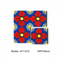 Carreaux en céramique marocains effet encaustique 100x100mm, motifs géométriques classiques, finition brillante, carreaux muraux pour villa, balcon, escalier