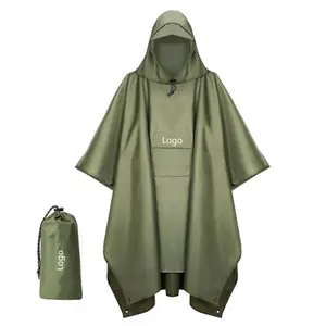 Waterproof Poncho Good Quality Custom Raincoat Poncho Lightweight Reusable Outdoor Hiking Hooded Waterproof Rain Coats