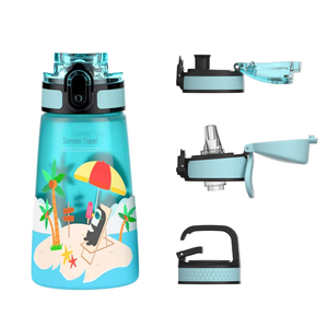 SilverJet <b>Plastic</b> Water Bottle 500ml One-touch Lid Direct <b>Drinking</b> For Travel Camping School Outdoor Use - Product Image 2