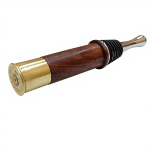 Wooden Bottle <b>Stopper</b> With Brass Top Shell Base Ribbed Closure Wine Sealing Eco Friendly Food Contact Safe Custom Designs - Product Image 1