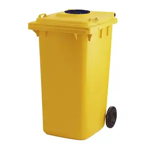 HDPE 240 liter recycle waste bins mobile garbage can plastic dustbin with central pedal
