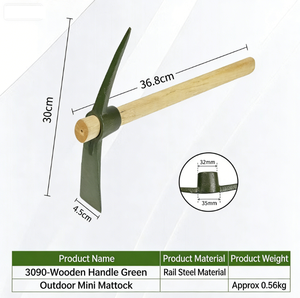 <span class=keywords><strong>Pioche</strong></span> multifonctionnelle en acier durable avec <span class=keywords><strong>manche</strong></span> en bois pour le camping en plein air, les travaux agricoles et les excavations de terre - Product Image 3