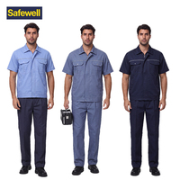 Tenue de travail d'été en polyester-coton respirant et à séchage rapide pour le personnel logistique et d'entreposage – Stock disponible