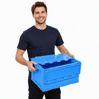Caisse en plastique pliable gain de place, transparente, murale, pliable, boîte de rangement domestique empilable, organisateur de jouets et de livres, personnalisable