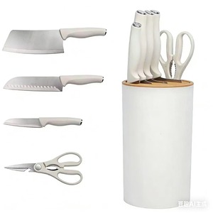 现代式 5 件套不锈钢厨房刀具套装，带储物桶，厨房烹饪用具刀具套装 - Product Image 2