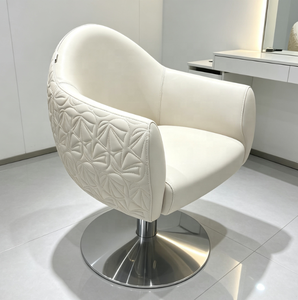 Fauteuil de Barbier Hydraulique Blanc, Chaise de Salon de Coiffure Rembourrée et Ajustable en Hauteur, Pivotante à 360 Degrés pour Salon de Beauté - Product Image 5