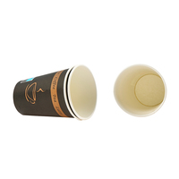 Gobelets à café jetables biodégradables à paroi simple avec logo personnalisé et différents designs