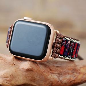 <span class=keywords><strong>Bracelet</strong></span> en jaspe impérial pour <span class=keywords><strong>femme</strong></span> <span class=keywords><strong>Bracelet</strong></span> de montre intelligent en silicone Bijoux de yoga pour Apple Series 8-2 SE - Product Image 2