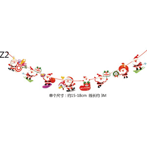 Christmas <b>Banner</b> Tree Snow Star Leaves Garlands <b>Party</b> String Pull Flags Decoration - Product Image 5