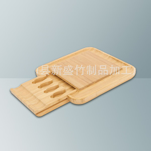 Factory wholesale cheese board <b>set</b>, simple cheese knife, cheese board drawer, bamboo <b>square</b> cheese board, customizable. - Product Image 1