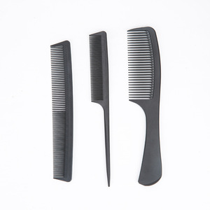 Juego de peines para cabello negro de nailon y fibra de carbono, duraderos, de dientes anchos, para alisar, peinar y resaltar, herramientas de estilismo - Product Image 2