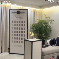 LEDA Nouveau design – Mur d'accueil en acrylique pour événements et fêtes de mariage, mur photo magnétique carré avec éclairage LED blanc