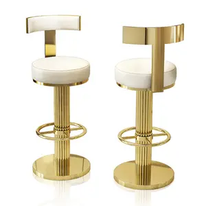 Bar Stuhl Home Tall Nordic Metall Luxus Gold Samt Küche Leder Hoch Moderner Barhocker Stuhl