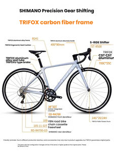 TRI|FOX Aluminum Alloy Road Bike with SHIMANO 105 R4700 20 Speed <strong>Drivetrain</strong> for Professional Road <strong>Cycling</strong> - Product Image 6