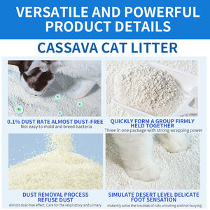 Süper emici doğal manyok kedi kumu uzun ömürlü koku giderici plastik mısır malzeme ile biyobozunur topaklanma etkisi - Product Image 3