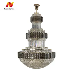 Luminária artística europeia de luxo para decoração de casa, pingente de cristal vintage grande, tipo pêra artística personalizada