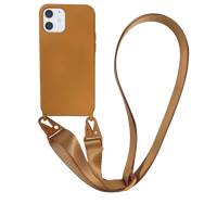 Étui de téléphone antichoc de luxe en silicone imitation cuir avec cordon tour de cou pour iPhone 17/16/15/14/13/12/11 Pro Max